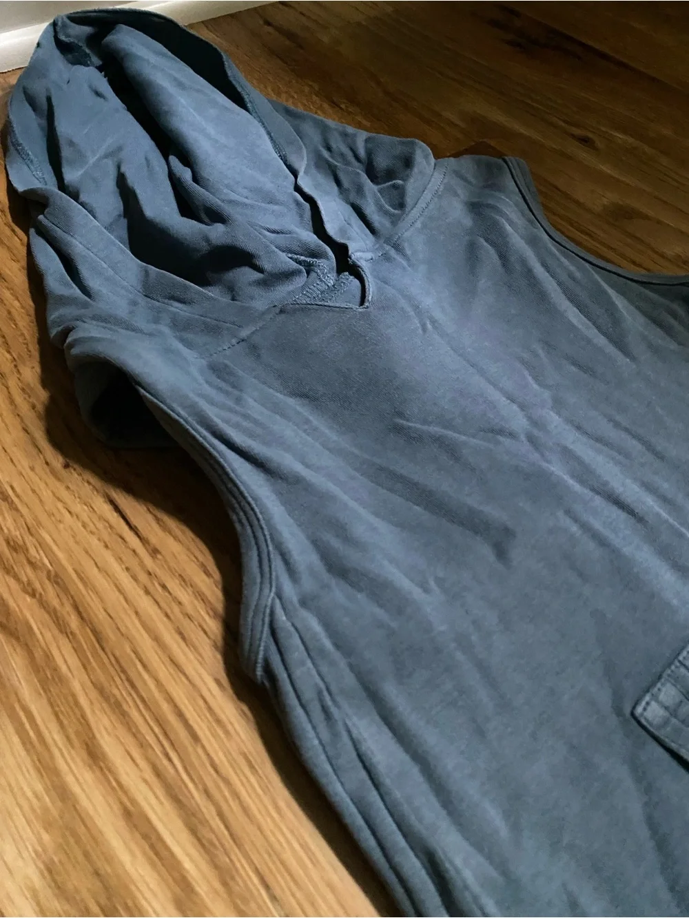 Girl’ Sleeveless Hooded Swim Coverup or Dress with Front Pocket - Slate Blue